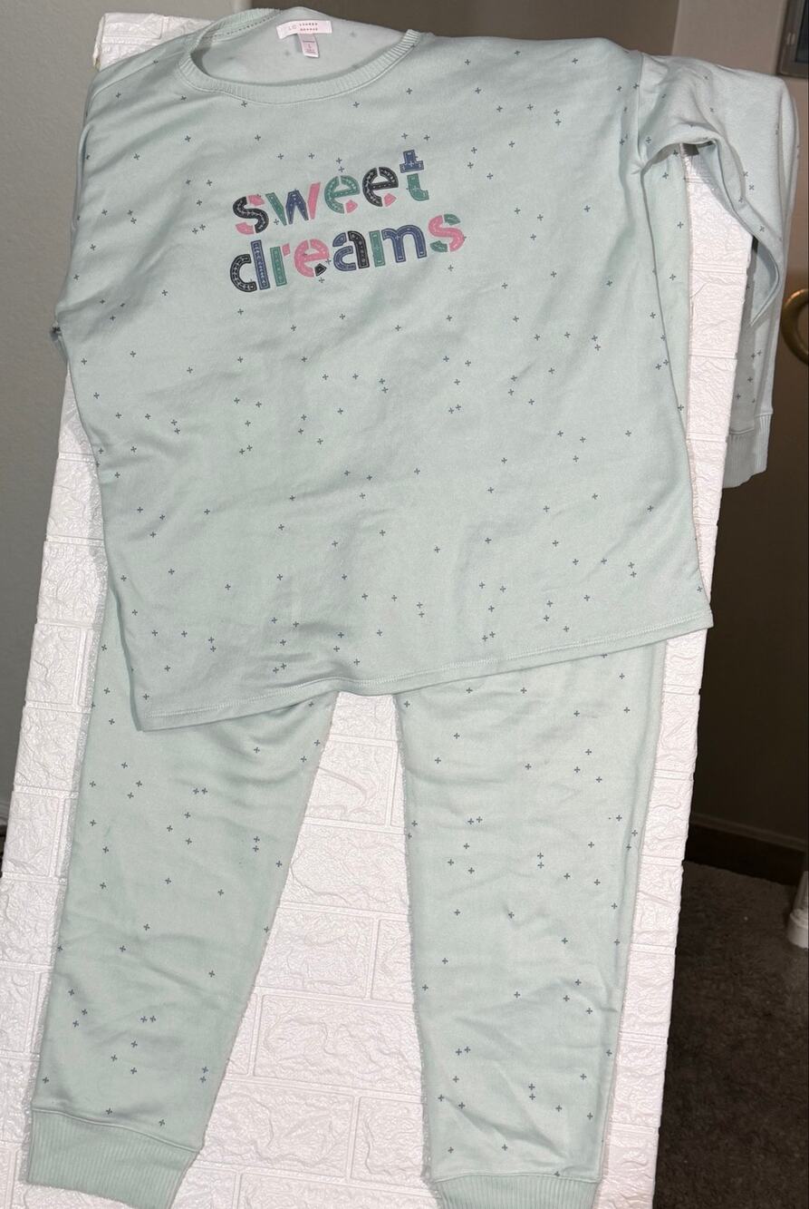 LC Lauren Conrad Women’s Large Sweet Dreams 2-Piece Pajama Set Mint Green